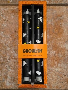 Ghoulish Black Ghost LED Tapers - Set of 2